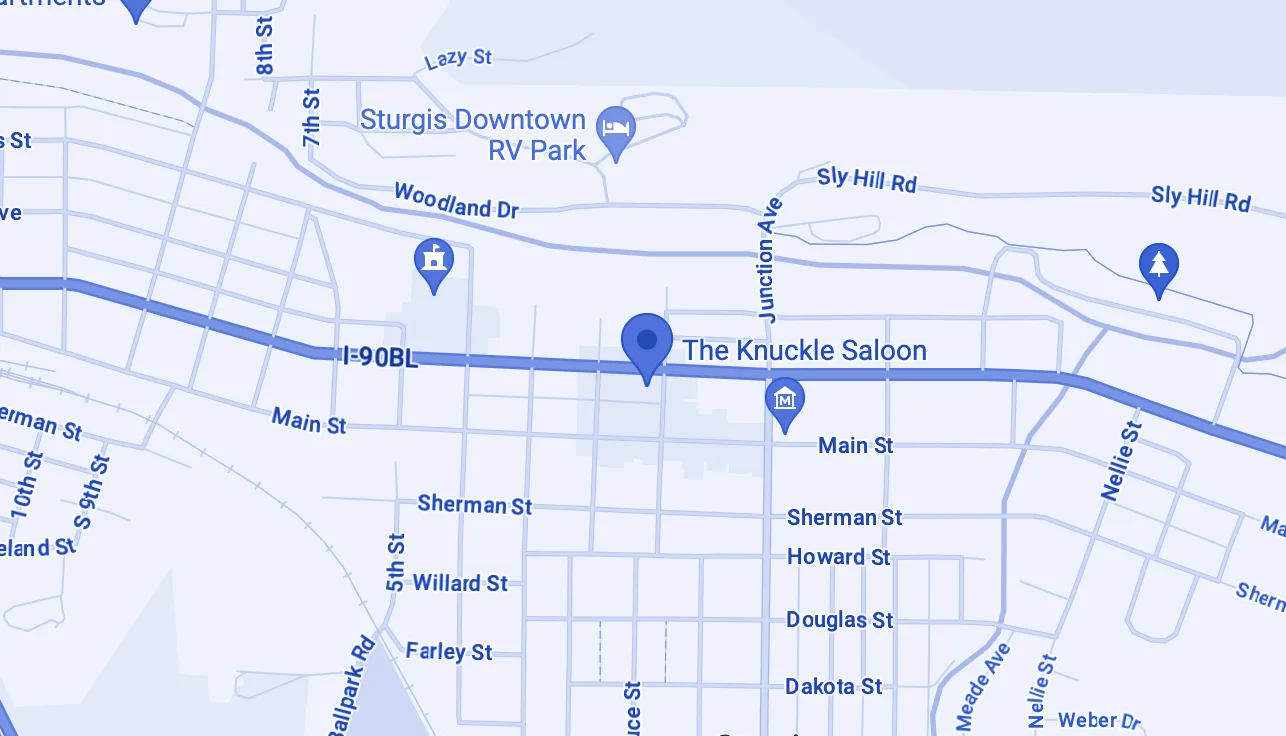 Map to The Knuckle Saloon